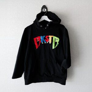 Rockstar Original Hoodie Men M Black Multicolor Logo Graphic Pullover Streetwear